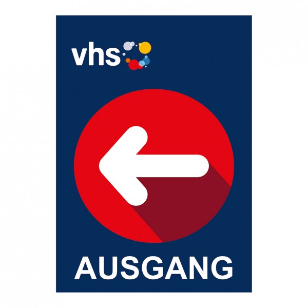 Wegleitsystem Plakat Ausgang nach links