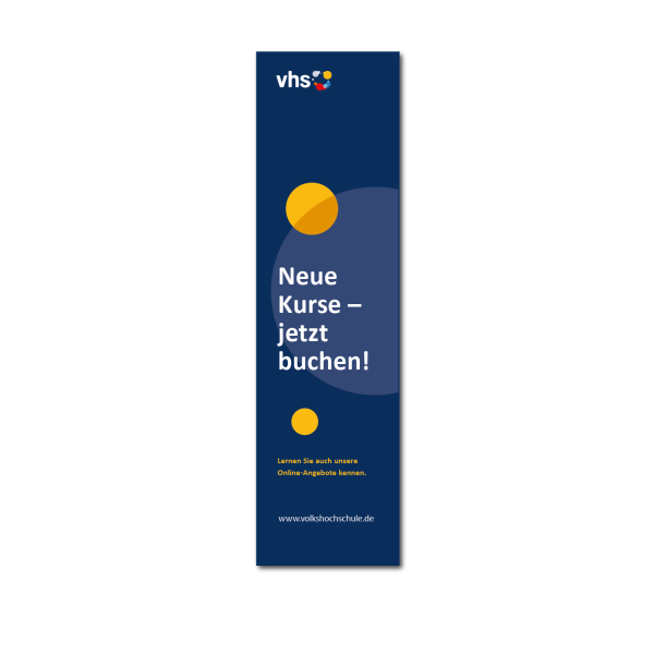 Fahne im Hochformat - Semesterstart Blau