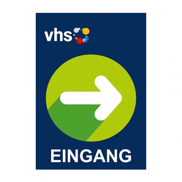 Wegleitsystem Plakat Eingang nach rechts