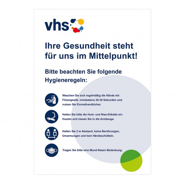 _Plakat mit Hygieneregeln, 1,5m Abstand - 10er Pack
