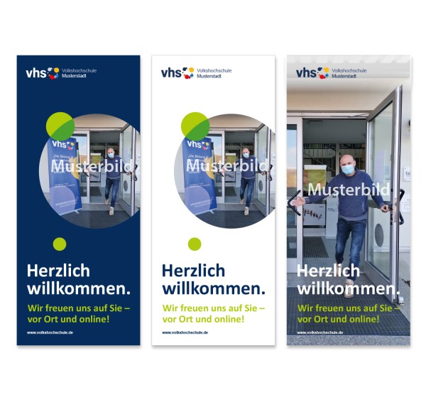Roll-Up "Herzlich Willkommen - Wir freuen uns auf Sie"
